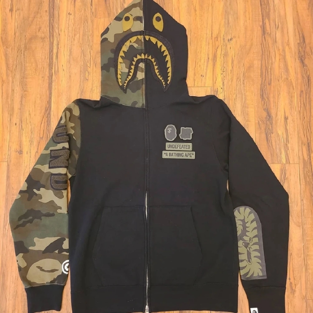 FW18 BAPE x Undefeated Woodland Camo Shark